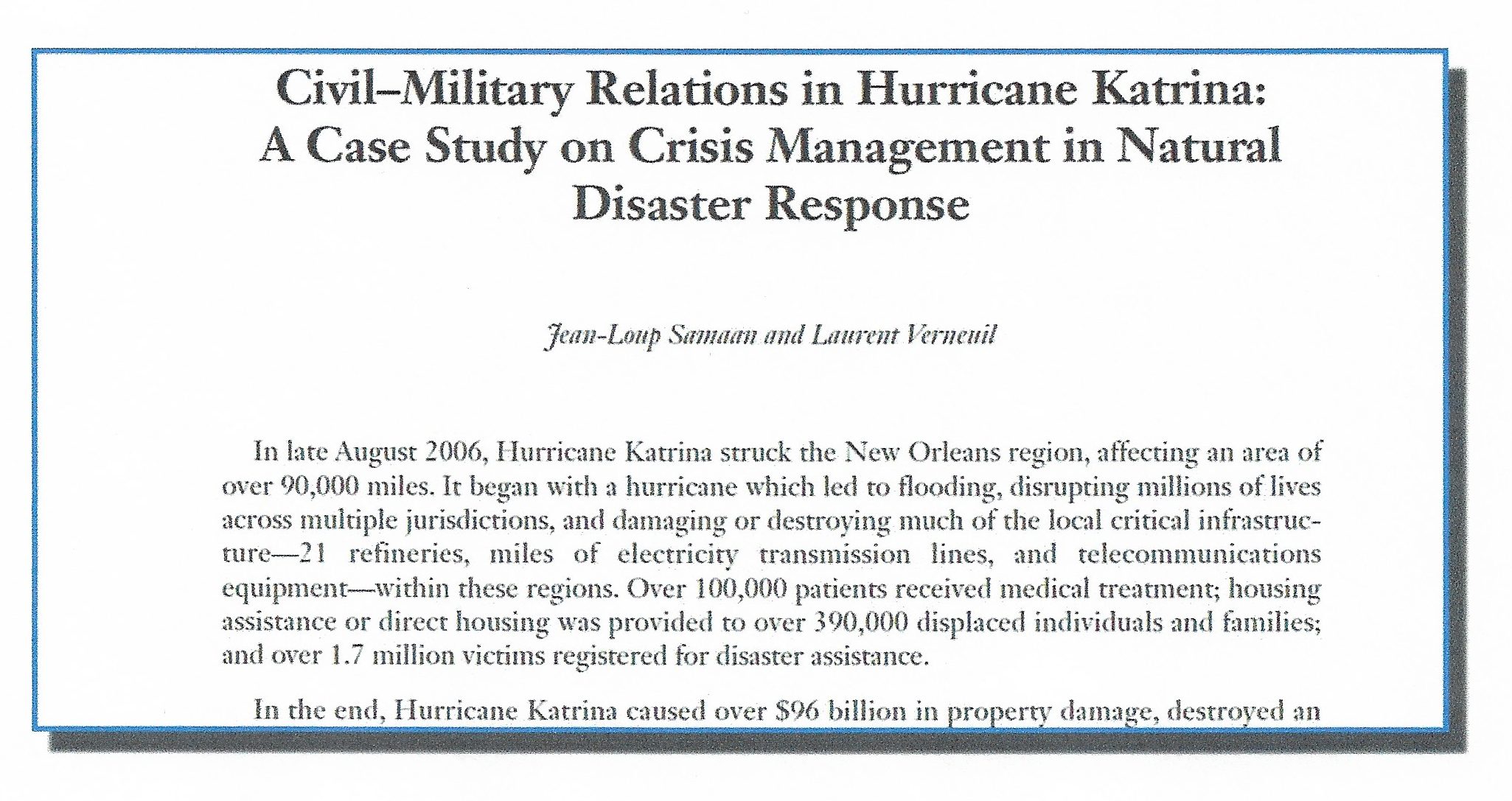 Hurricane Katrina report